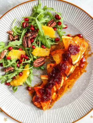 Baked Salmon With Orange & Cranberry Sauce