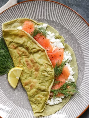 Parsley Crepes With Smoked Salmon