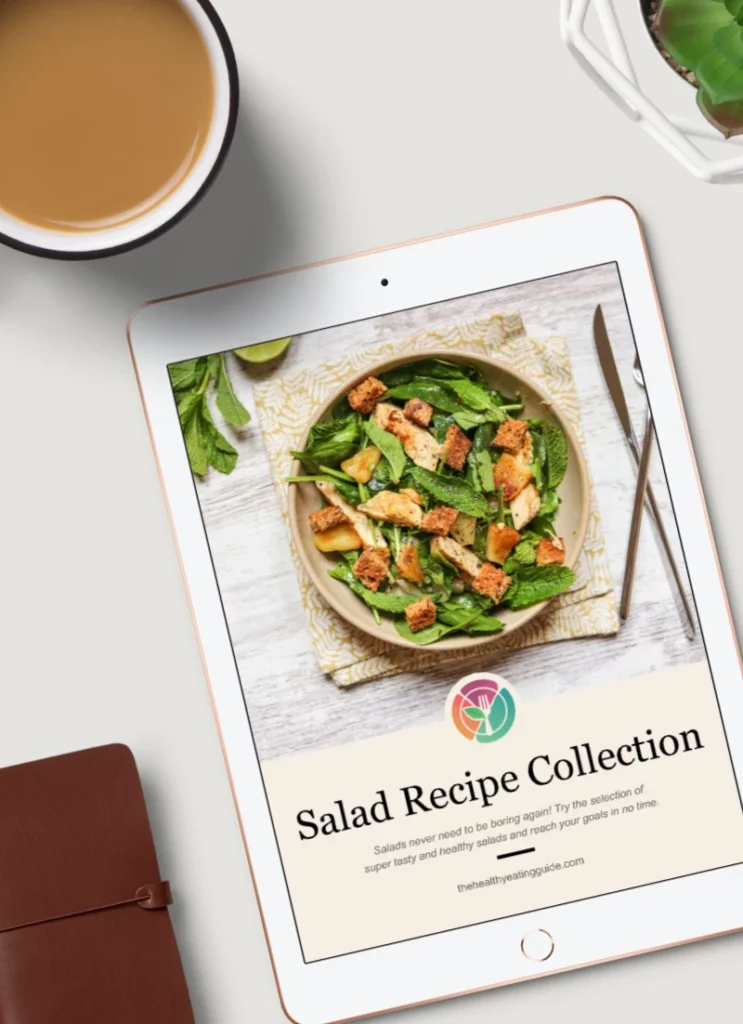 Salad Recipe Pack flat lay silver ipad