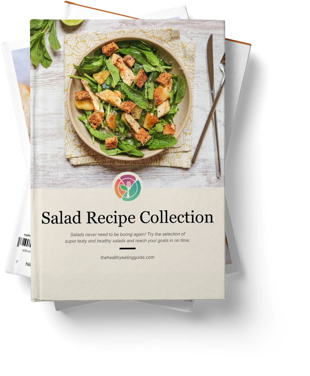 Salad Recipe Pack hard cover book stack