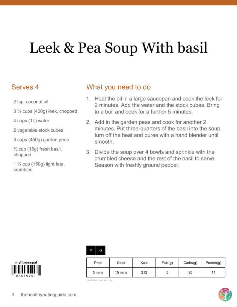 Soup Recipe Pack Leek & Pea Soup With Basil Recipe