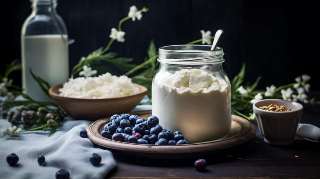 Kefir on a bright kitchen table